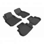 Коврики салона текстильные 3D Lux для Infiniti FX35 (2003 - 2008)(2 ряда)(задние с перемычкой) черный