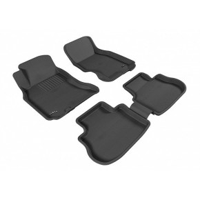 Коврики салона текстильные 3D Lux для Infiniti FX35 (2003 - 2008)(2 ряда)(задние с перемычкой) черный
