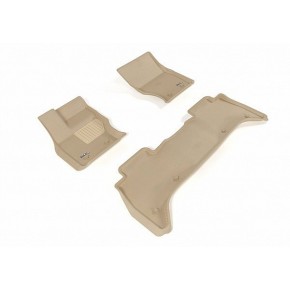Коврики салона текстильные 3D Lux для Land Rover Range Rover (2013 - )(2 ряда)(сплошной 2й ряд) бежевый
