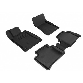 Коврики салона текстильные 3D Lux для Mercedes Benz W211 (E-Class) (2002 - 2008)(2 ряда)(задние с перемычкой) черный