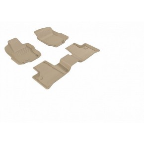 Коврики салона текстильные 3D Lux для Mercedes Benz X164 GL-Classe (2009 - 2012)(2 ряда)(сплошной 2й ряд) бежевый