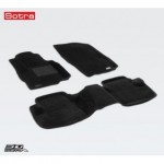 Коврики салона текстильные 3D Lux для Mitsubishi ASX (2010 - )(2 ряда)(сплошной 2й ряд) черный