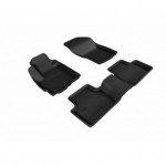 Коврики салона текстильные 3D Lux для Mitsubishi Outlander XL (2007 - 2012)(2 ряда)(сплошной 2й ряд) черный