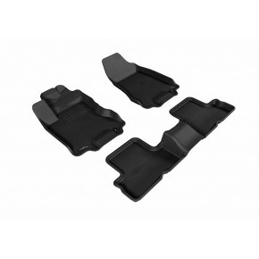 Коврики салона текстильные 3D Lux для Nissan X-Trail (2008-2014 )(2 ряда)(сплошной 2й ряд) черный