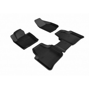 Коврики салона текстильные 3D Lux для Skoda Superb (2009 - )(2 ряда)(задние с перемычкой) черный