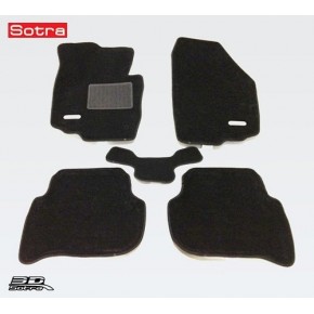 Коврики салона текстильные 3D Lux для Skoda Yeti (2009 - )(2 ряда)(задние с перемычкой) черный