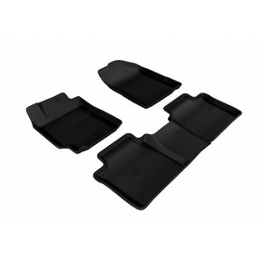 Коврики салона текстильные 3D Lux для Toyota Camry (2006 - 2011)(2 ряда)(задние с перемычкой) черный