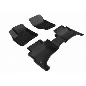 Коврики салона текстильные 3D Lux для Volkswagen Touareg (2002 - 2010)(2 ряда)(задние с перемычкой) черный