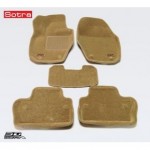 Коврики салона текстильные 3D Lux для Volvo S60 (2010 - )(2 ряда)(задние с перемычкой) бежевый