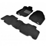 Коврики салона текстильные 3D Lux для Toyota RAV 4 III SWB (2006 - 2011)(2 ряда)(сплошной 2й ряд) черный