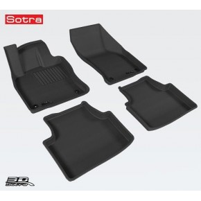 Коврики салона текстильные 3D Lux для Skoda Octavia (2013 -)(2 ряда)(задние с перемычкой) черный