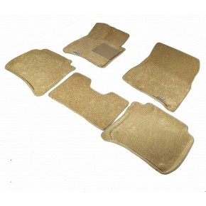 Коврики салона текстильные 3D Lux для Porsche Cayenne 2011/2014 (5 частей) LINER 3D Lux с бортиком бежевые