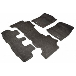 Коврики салона текстильные 3D Lux для Toyota Land Cruiser 150 Prado 2012 (3 ряда сид.) LINER 3D Lux с бортиком серые