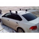 Багажник в сборе VW Polo, SD, (2010-)(дуга 20х30) (алюмин.)