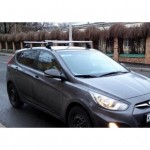 Багажник в сборе Hyundai Solaris (Хёндай Соларис) Хэтчбек (2011-) (аэродинамический профиль дуги) (алюмин.)
