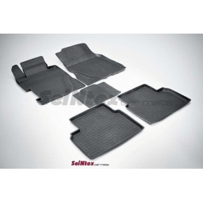 Коврики салона резиновые с бортиком для HONDA CIVIC VIII 4D (2009-) (задние коврики с перемычкой)