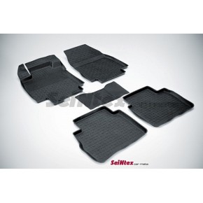 Коврики салона резиновые с бортиком для NISSAN TIIDA (2007-) (задние коврики с перемычкой)