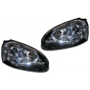 Тюнинг - комплект линзованных фар с led (светодиоды) Volkswagen Golf 5