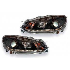 Тюнинг - комплект линзованных фар с дхо с drl (дневные ходовые огни) Volkswagen Golf 6